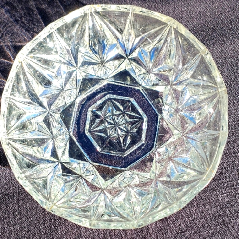 Mid Century Cut Glass Bowl